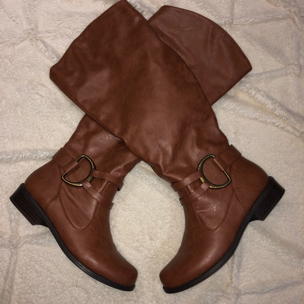Vegan Leather Wide Calf Boots